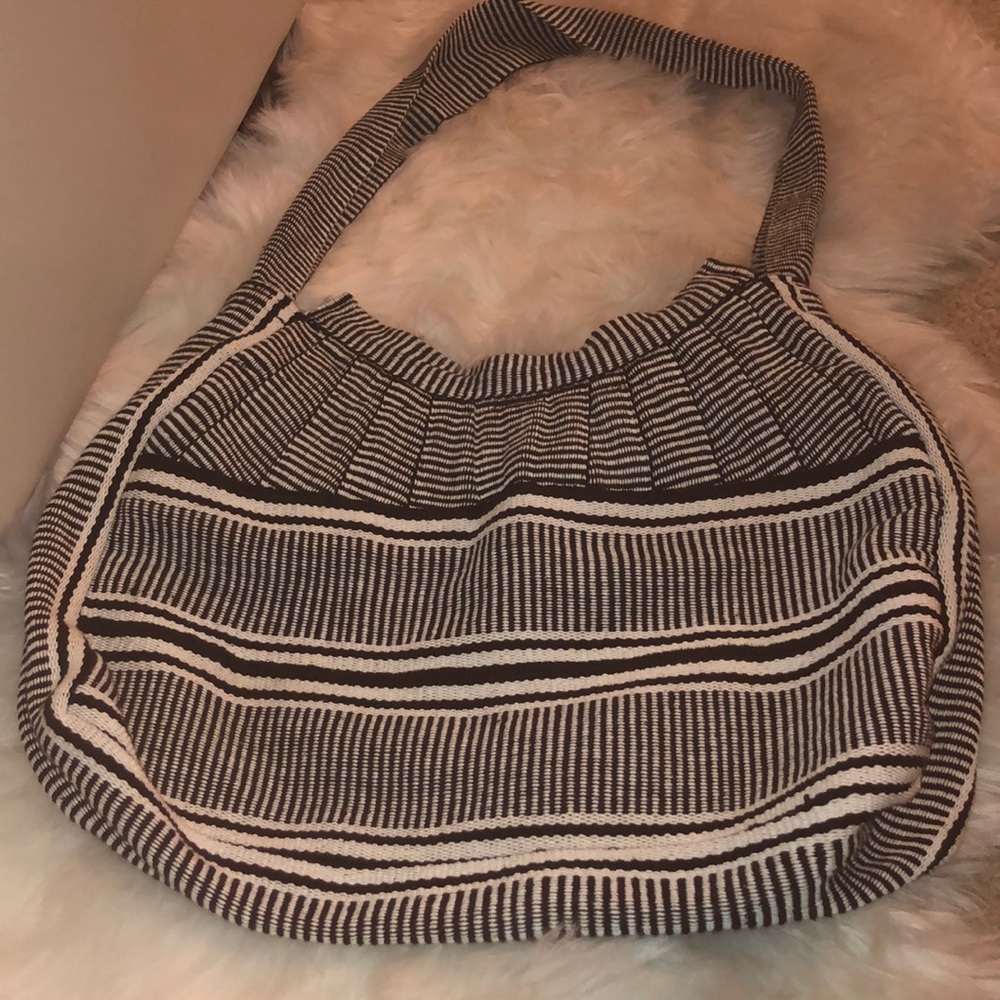 Large black and white bag